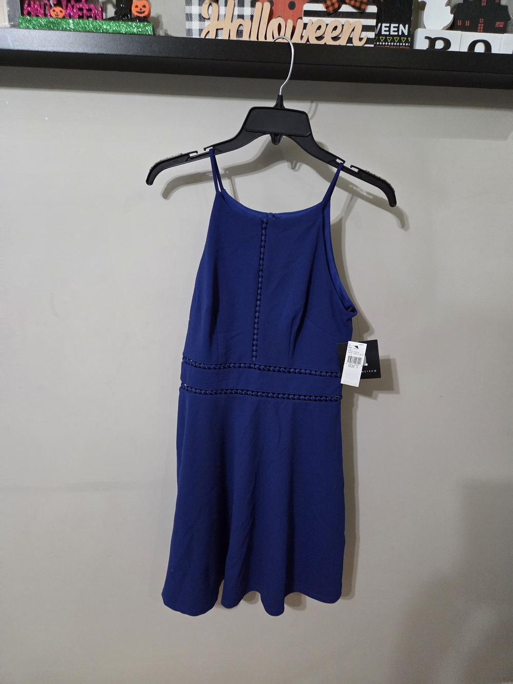 I.N. San Francisco Royal Blue Halter-Style Fit & Flare Dress